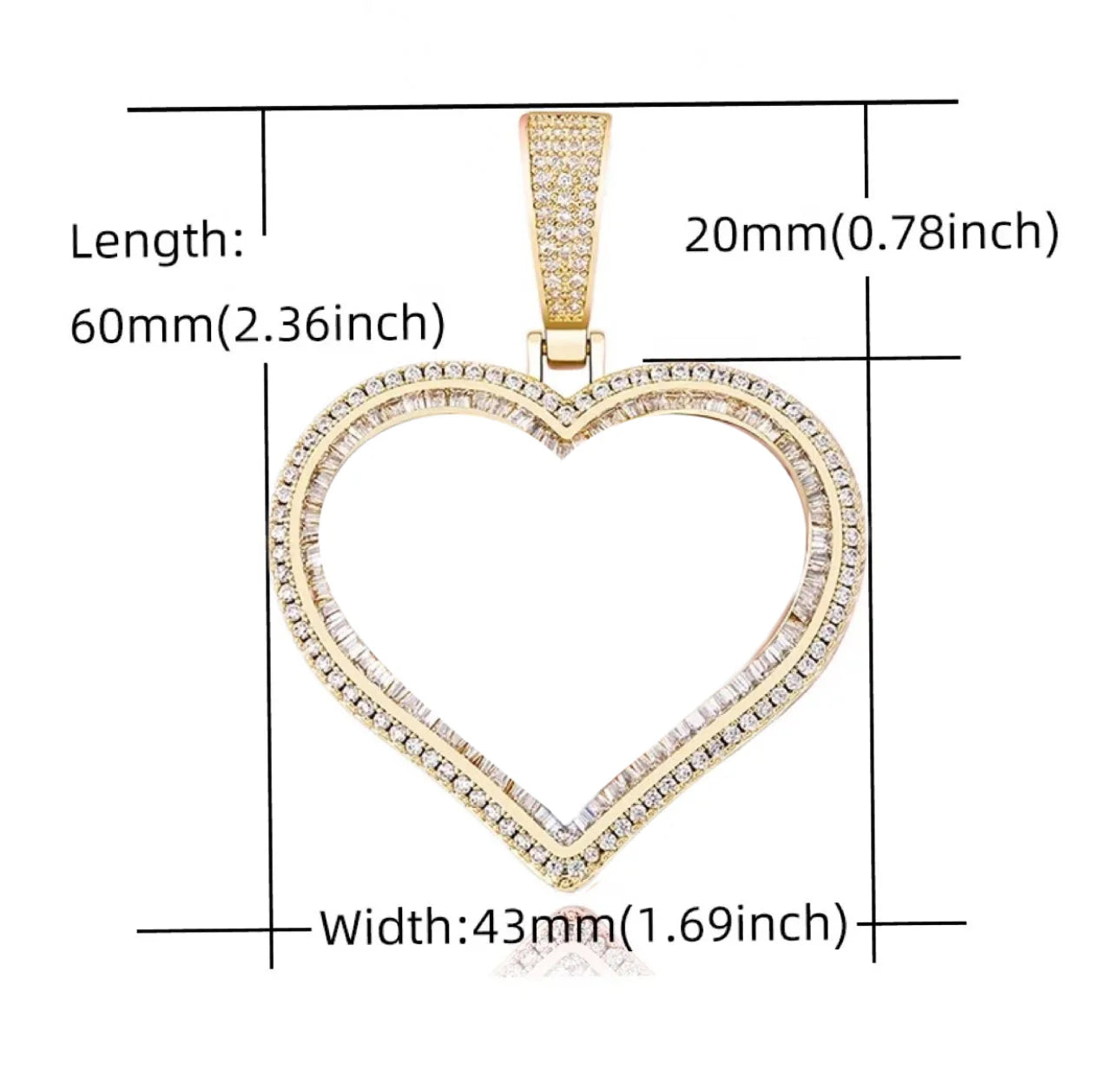 Custom luxury heart photo necklace