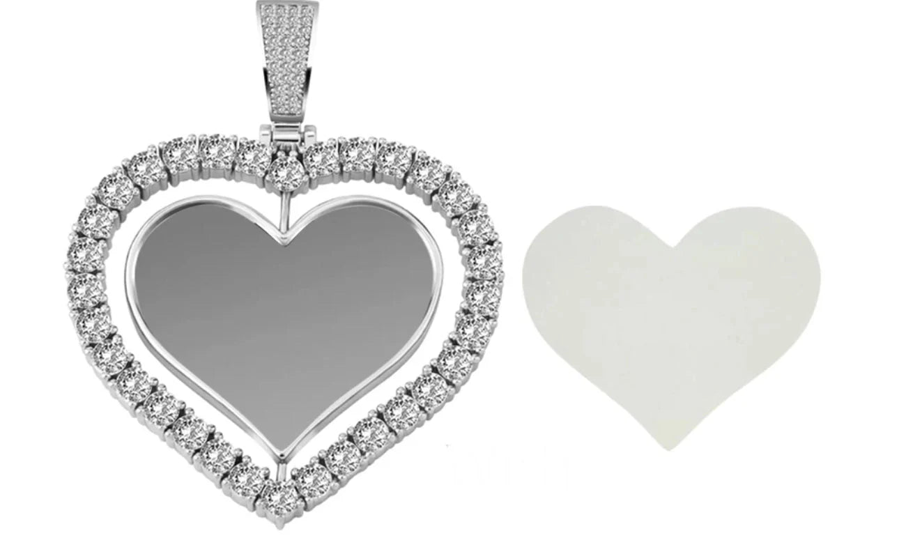 Custom luxury heart photo necklace
