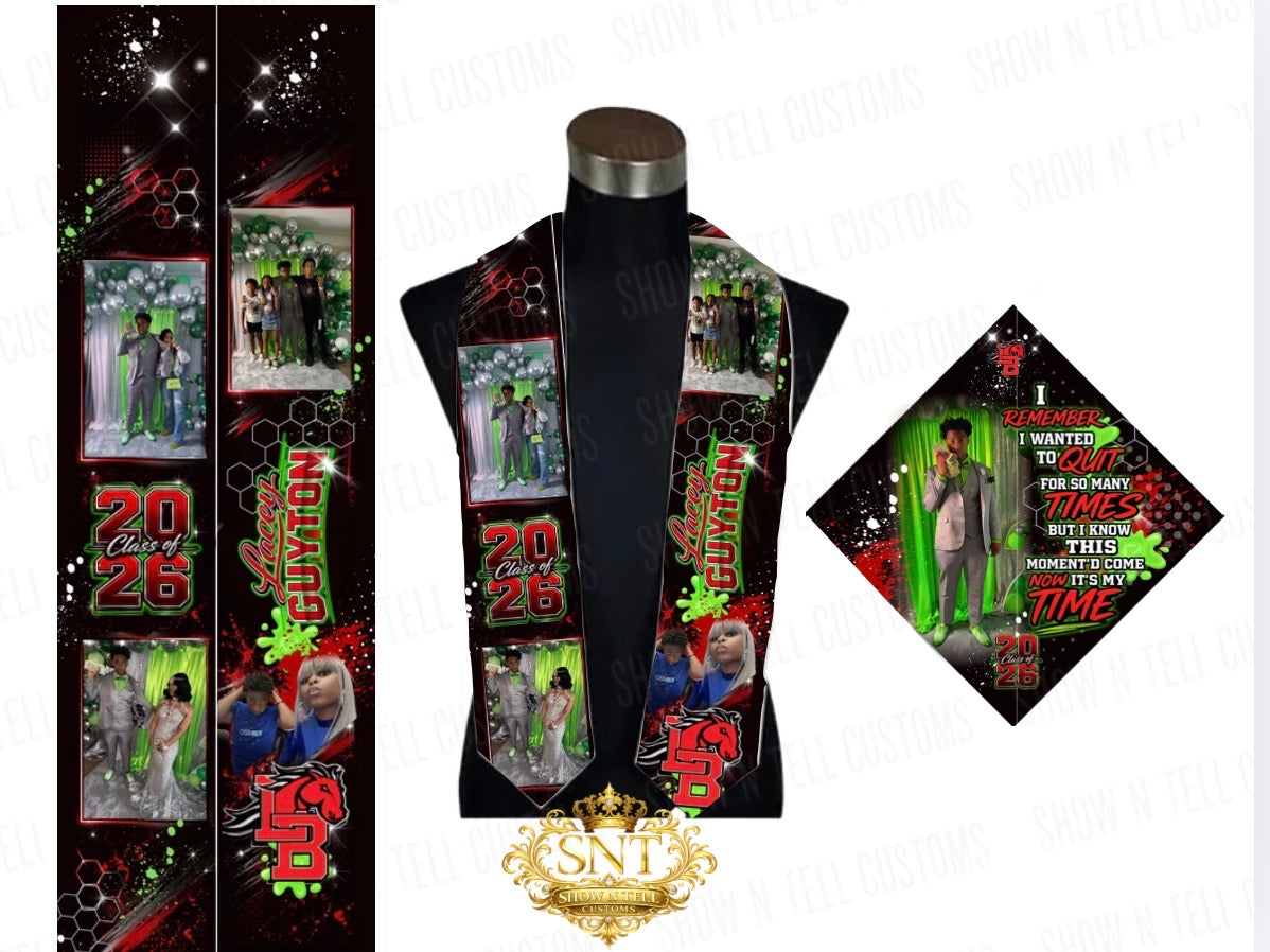 Custom Graduation Stole / Personalized Memorial Sash