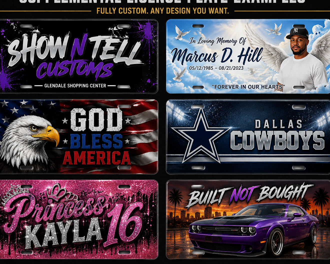 Personalized high quality Sublimated License plate