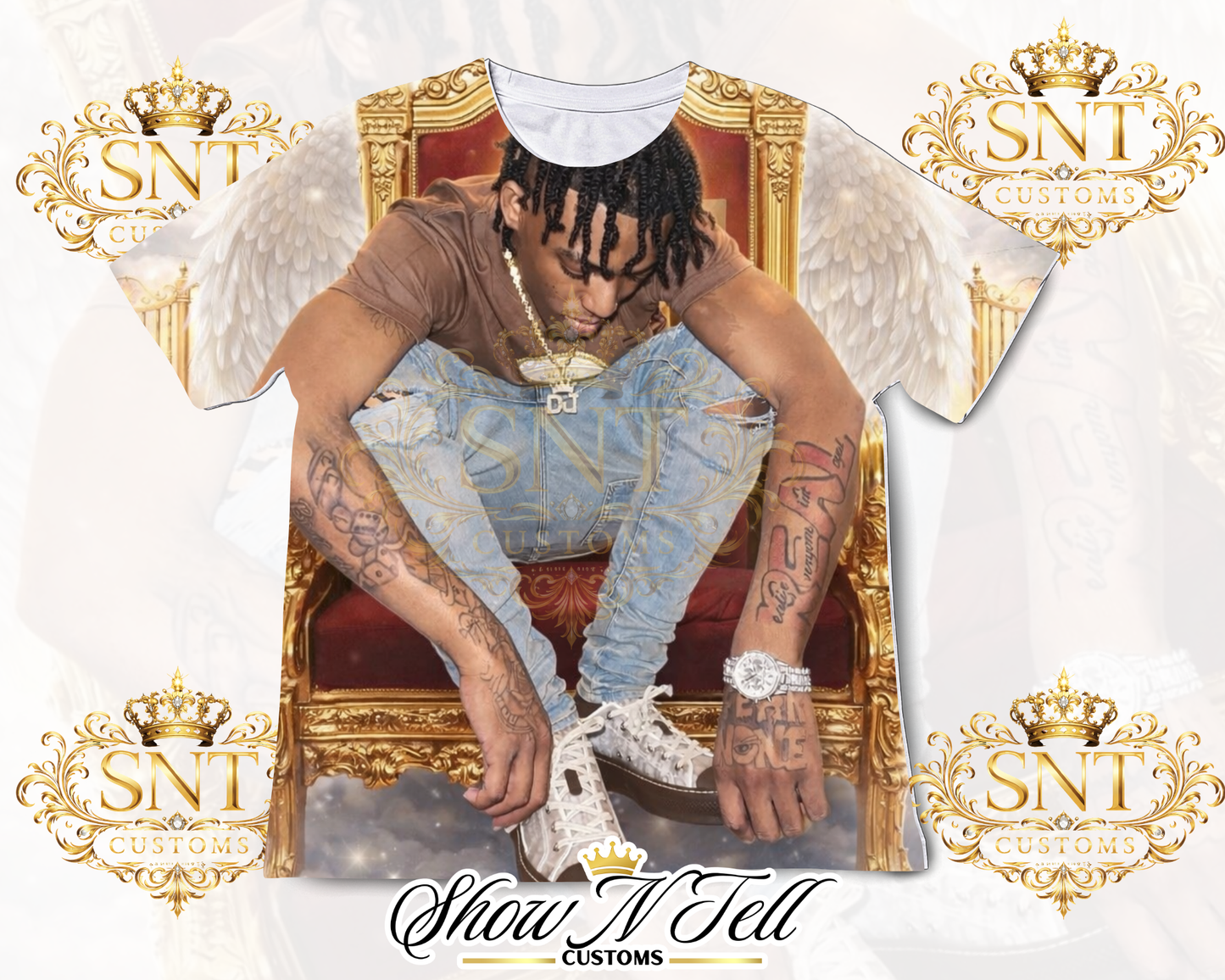 Single image ONLY 3d ALL OVER TEE( no designing will be done) $15/20/25 SPECIAL