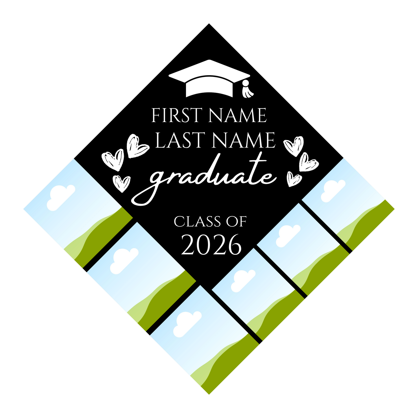 Personalized graduation cap TOPPER(not the actual cap)with free photo tassel