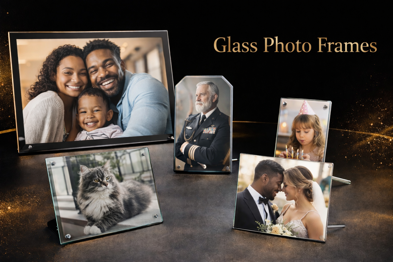 Glass photo gifts and frames