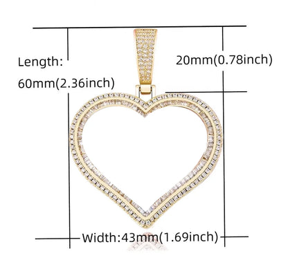 Custom luxury heart photo necklace