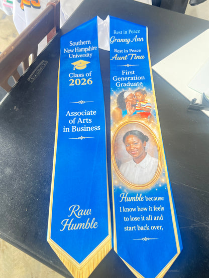 Custom Graduation Stole / Personalized Memorial Sash