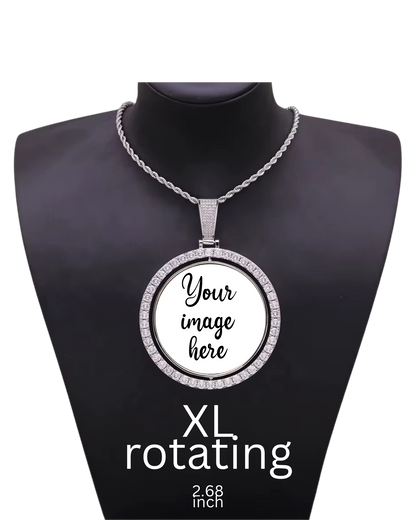 Custom XL (rotating) CIRCLE Premium luxury photo necklace