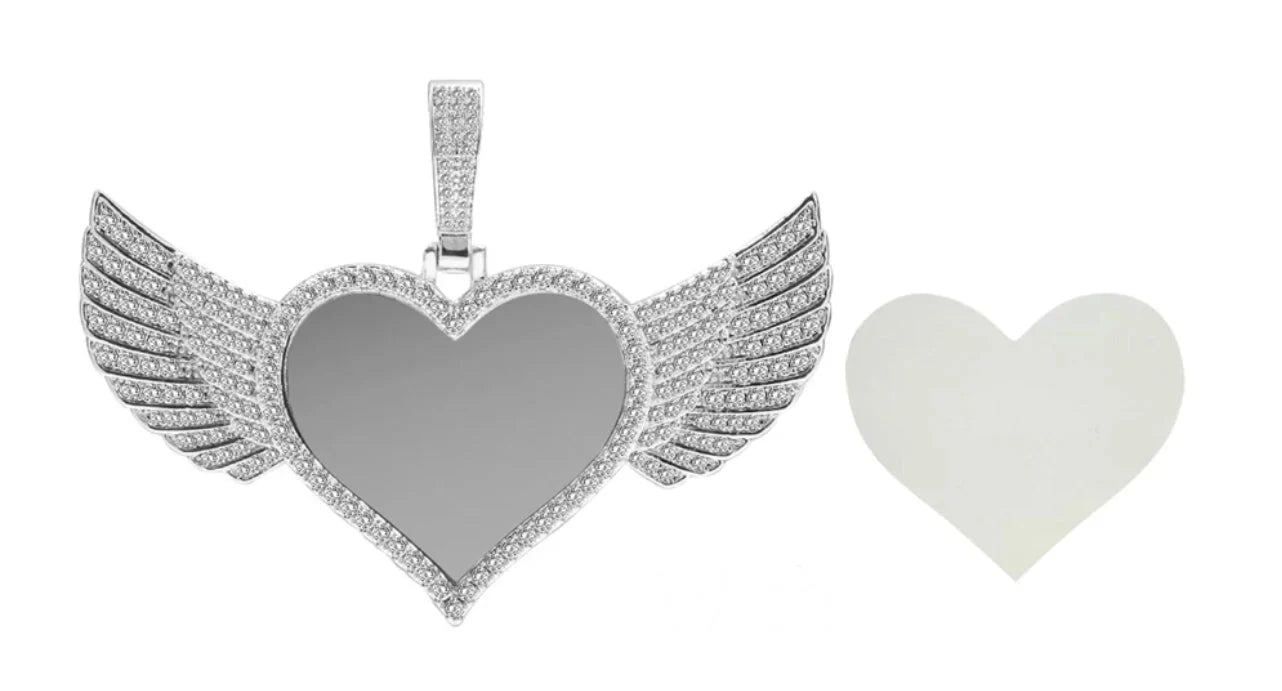 Custom luxury heart photo necklace