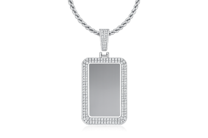 Custom Premium rectangular (dog tag) luxury photo necklace