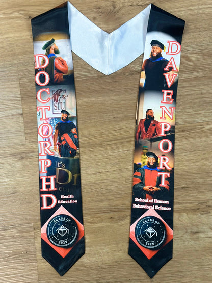 Custom Graduation Stole / Personalized Memorial Sash