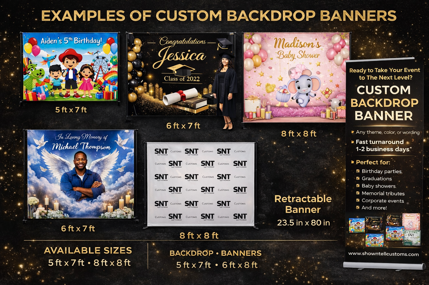 Custom banners and  backdrop