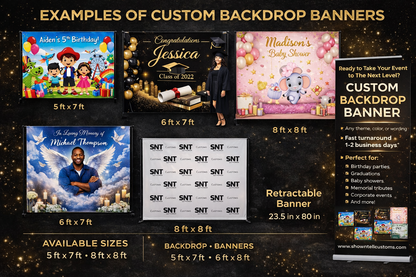 Custom banners and  backdrop