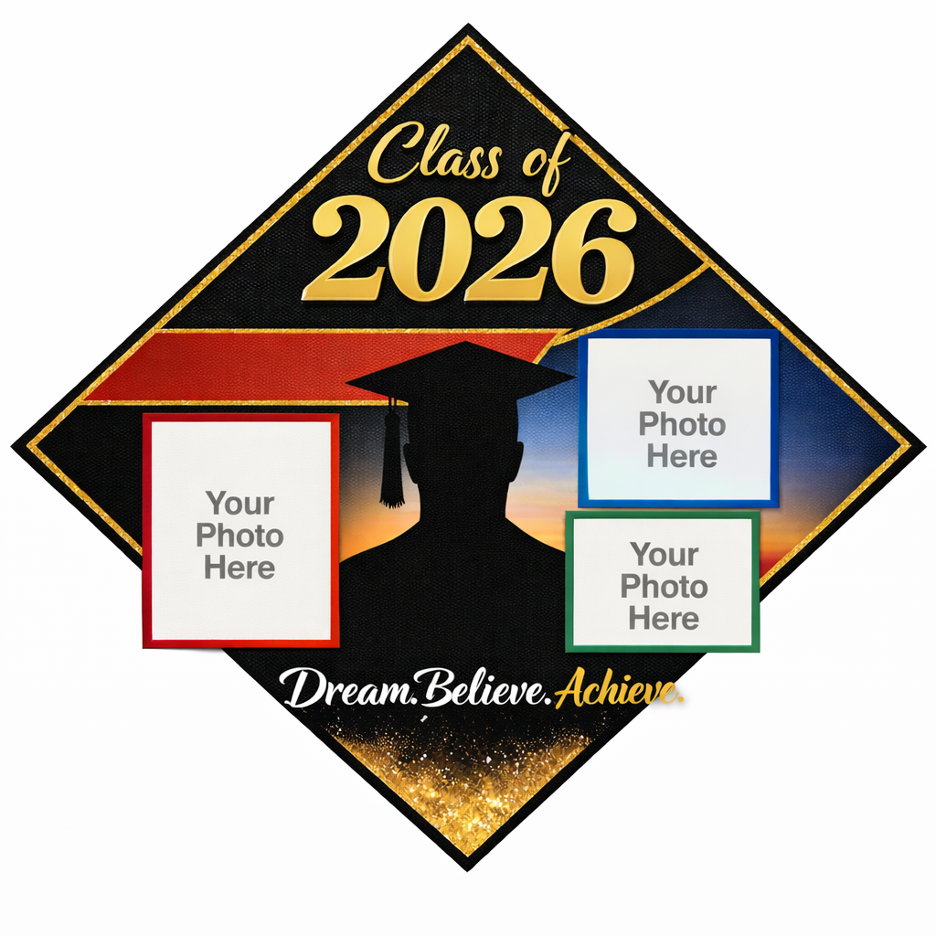 Personalized graduation cap TOPPER(not the actual cap)with free photo tassel