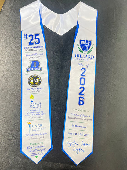 Custom Graduation Stole / Personalized Memorial Sash