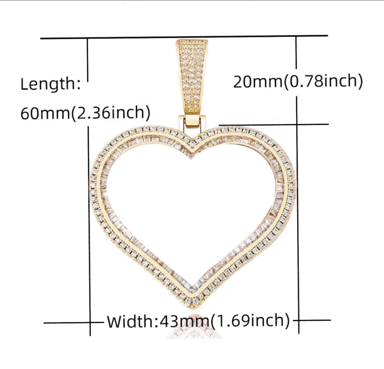 Custom luxury heart photo necklace