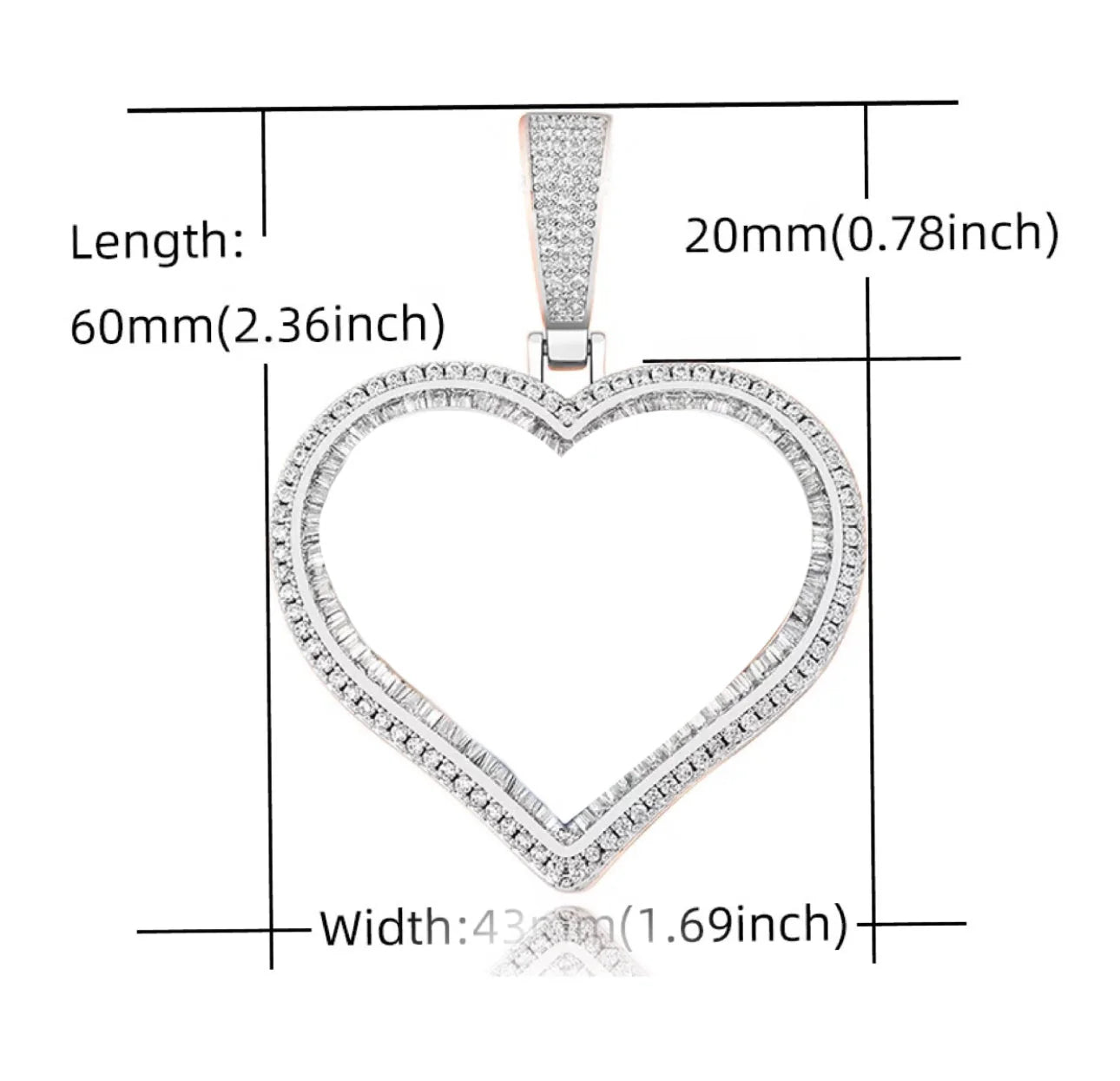 Custom luxury heart photo necklace
