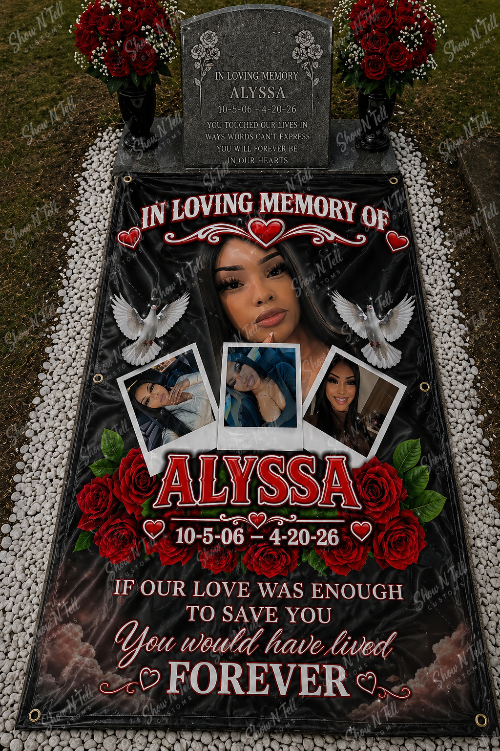 Memorial Grave blanket/ Custom grave Blanket/ funeral blanket / rest in peace / grave marker