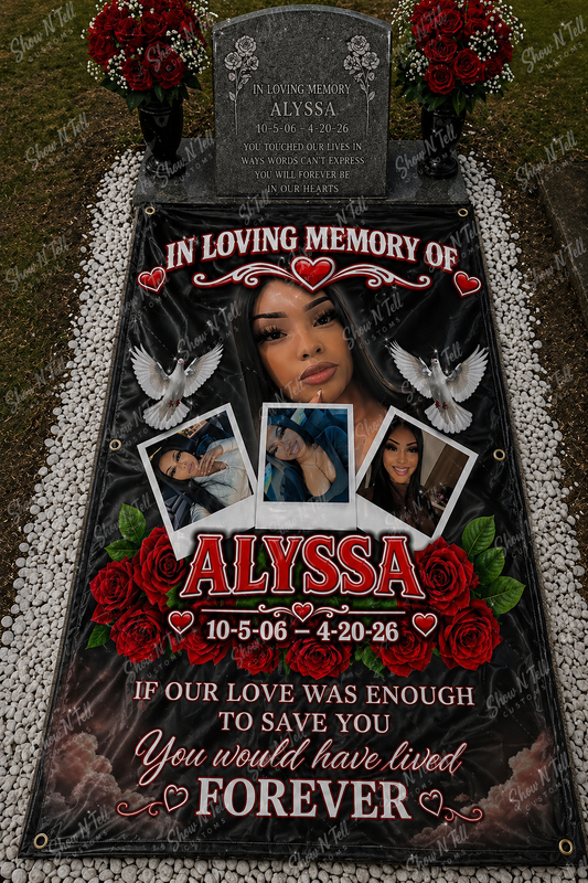 Memorial Grave blanket/ Custom grave Blanket/ funeral blanket / rest in peace / grave marker