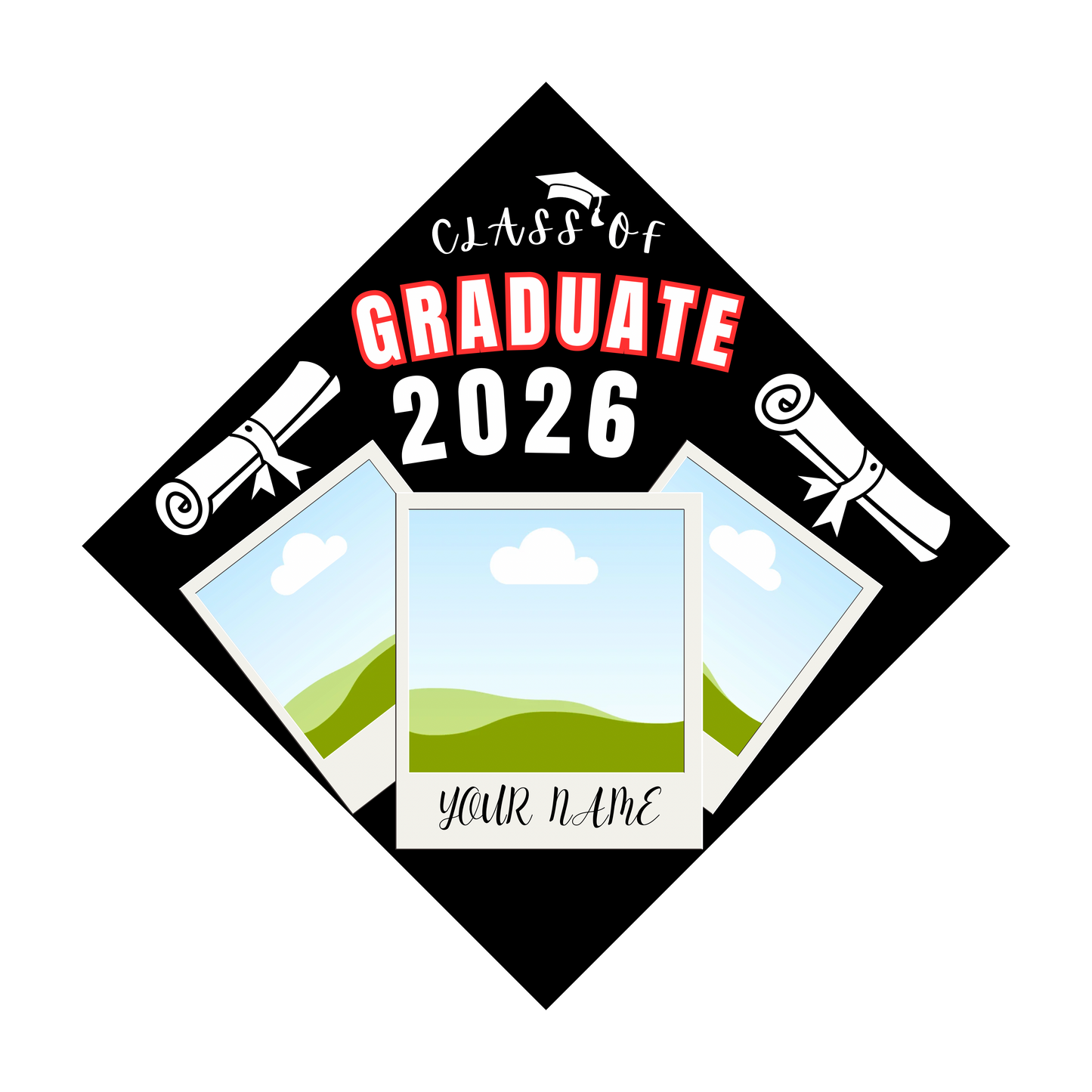 Personalized graduation cap TOPPER(not the actual cap)with free photo tassel