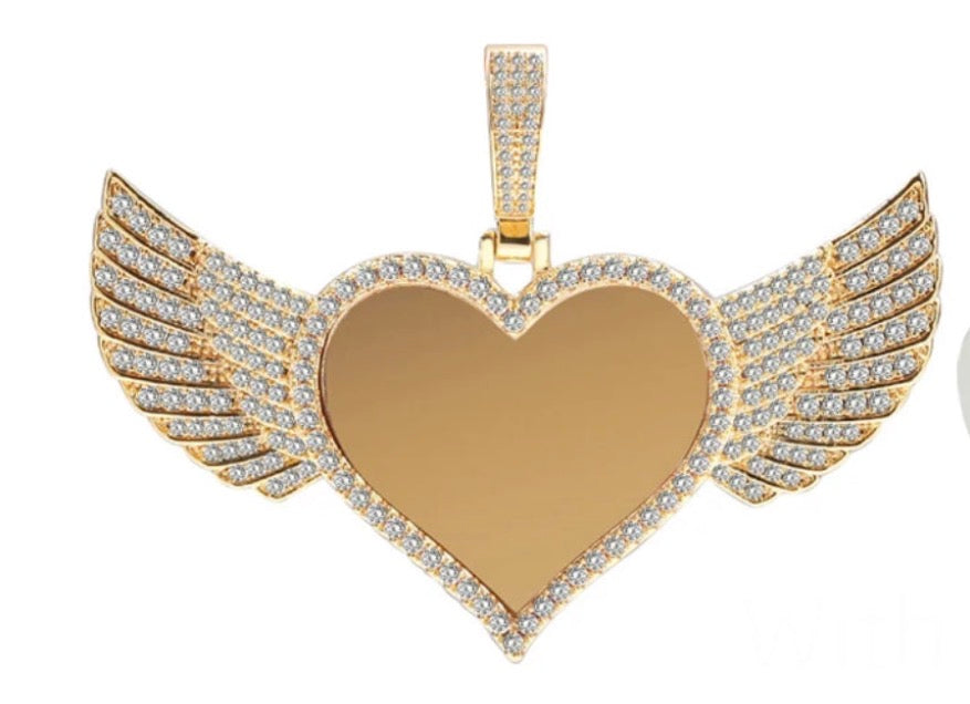 Custom luxury heart photo necklace