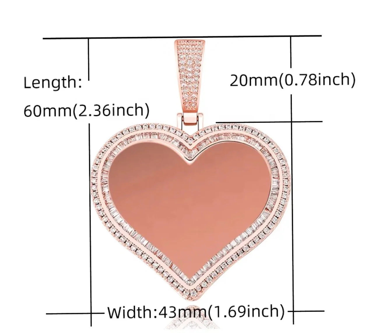 Rose gold  luxury heart photo necklace  FOREVER JOURNIE w/ free tennis necklace