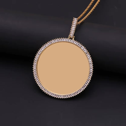 Custom XL CIRCLE Premium luxury photo necklace