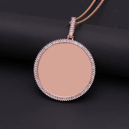 Custom XL CIRCLE Premium luxury photo necklace