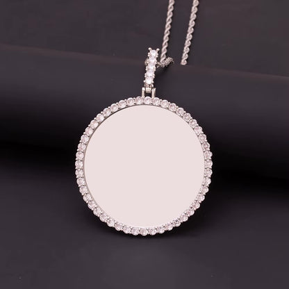 Custom XL CIRCLE Premium luxury photo necklace