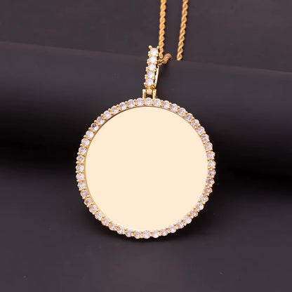 Custom XL CIRCLE Premium luxury photo necklace