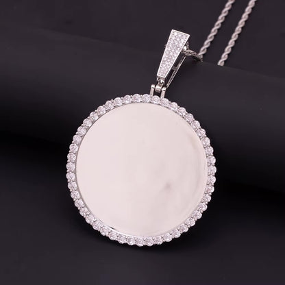 Custom XL CIRCLE Premium luxury photo necklace