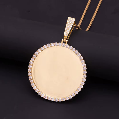 Custom XL CIRCLE Premium luxury photo necklace