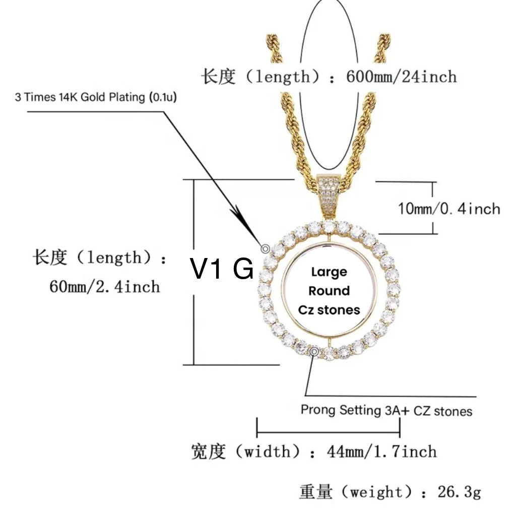 Custom Premium luxury photo necklace